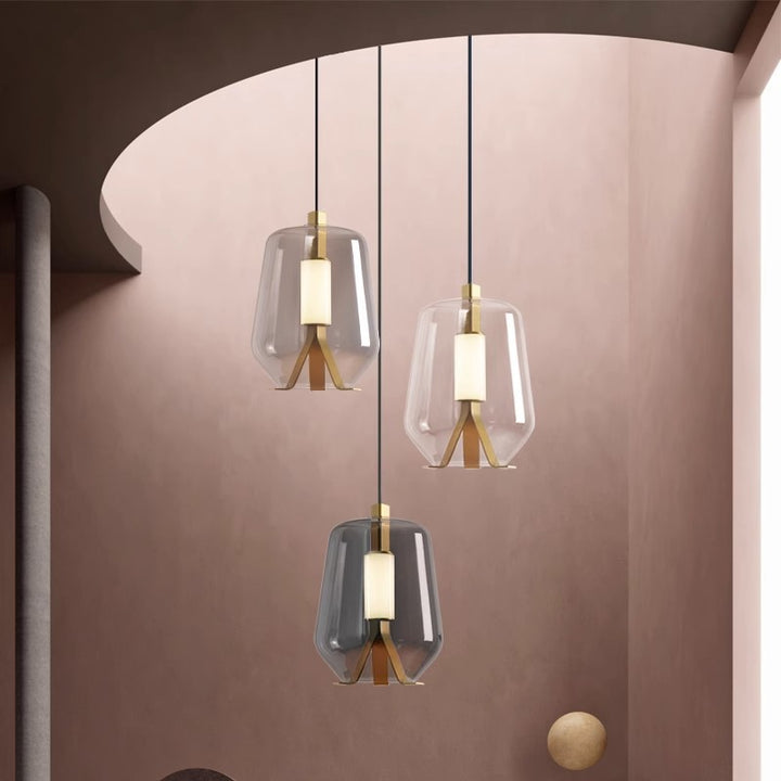 Modern Table Lamp with Transparent Glass Shade