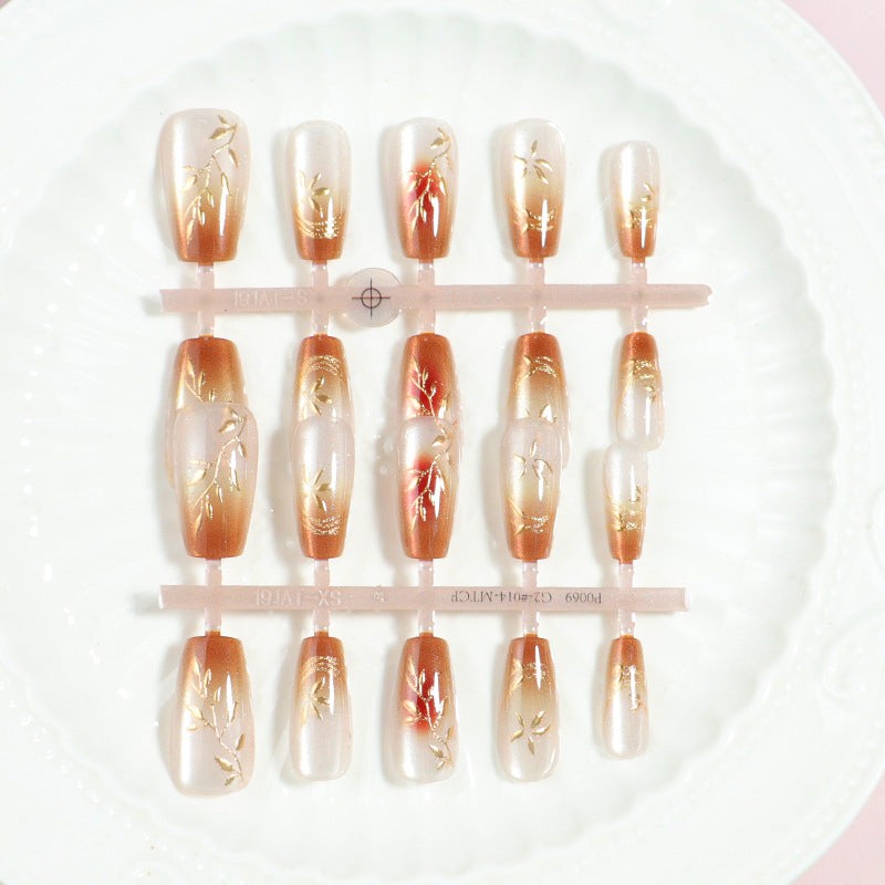 Premium Heart-Embellished Press-On Nail Set Kalsten