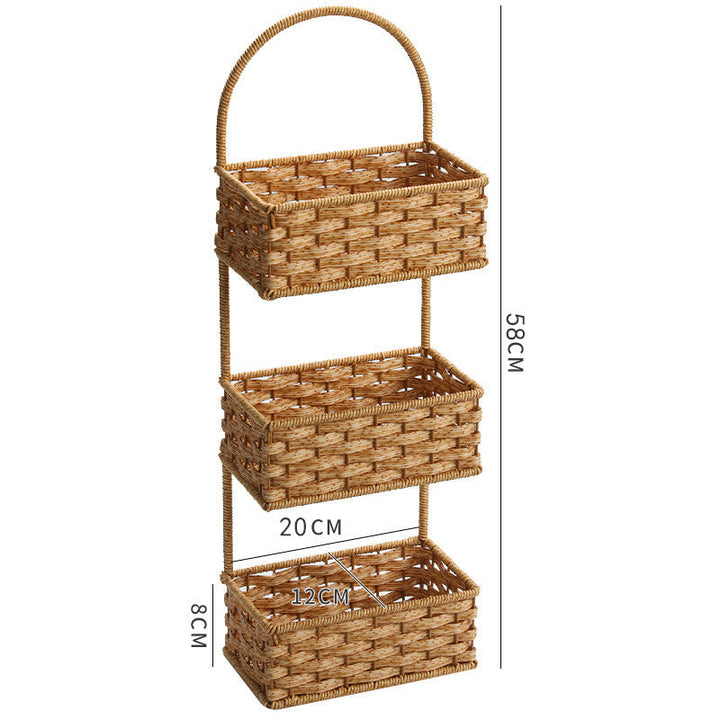 Double-Tiered Wicker Storage Basket Kalsten