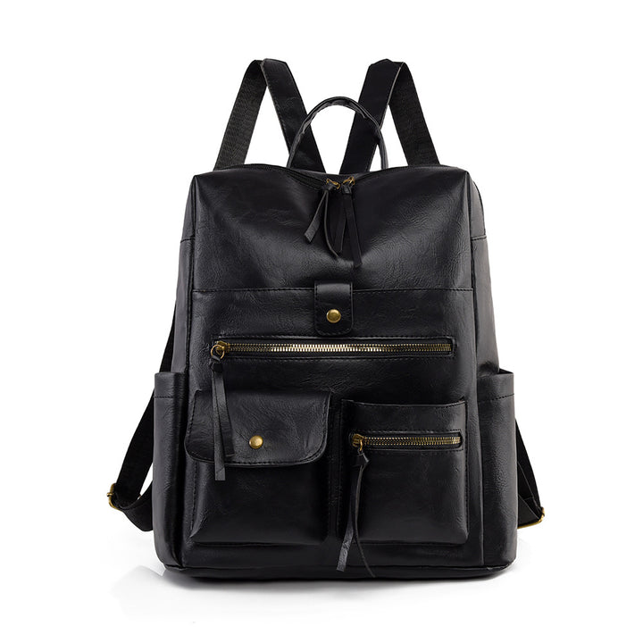 Stylish Multi-Pocket Faux Leather Backpack Kalsten