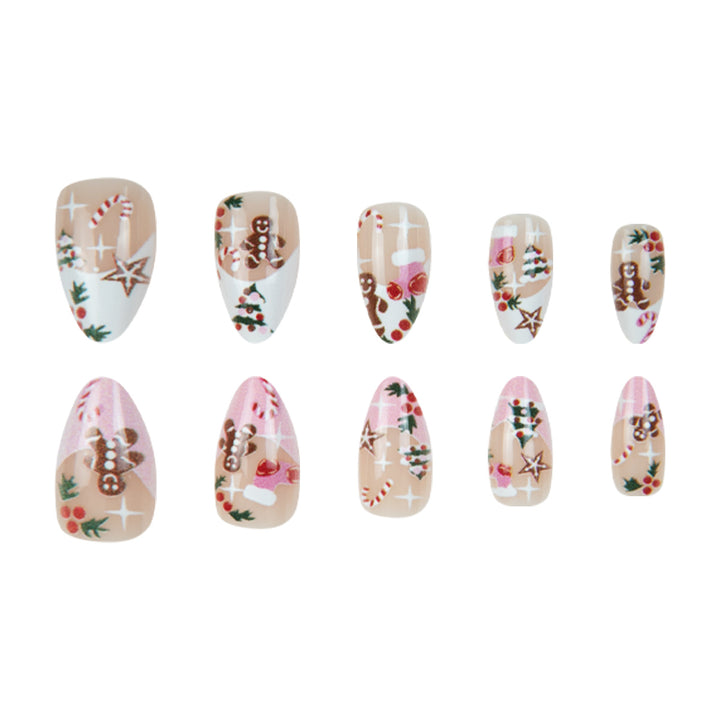 Festive Gingerbread-Themed Stiletto Nail Art Kalsten