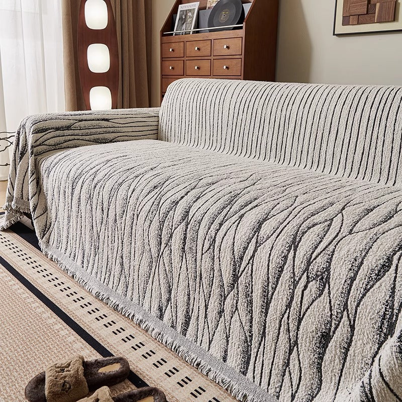 Textured Woven Sofa Throw Cover