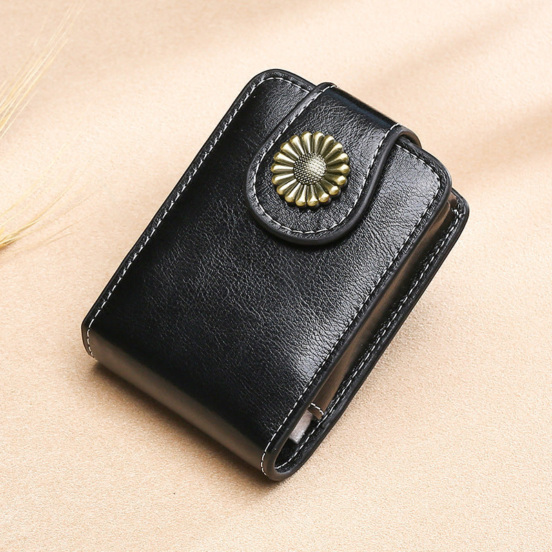 Vintage Leather Buttoned Coin Purse Kalsten