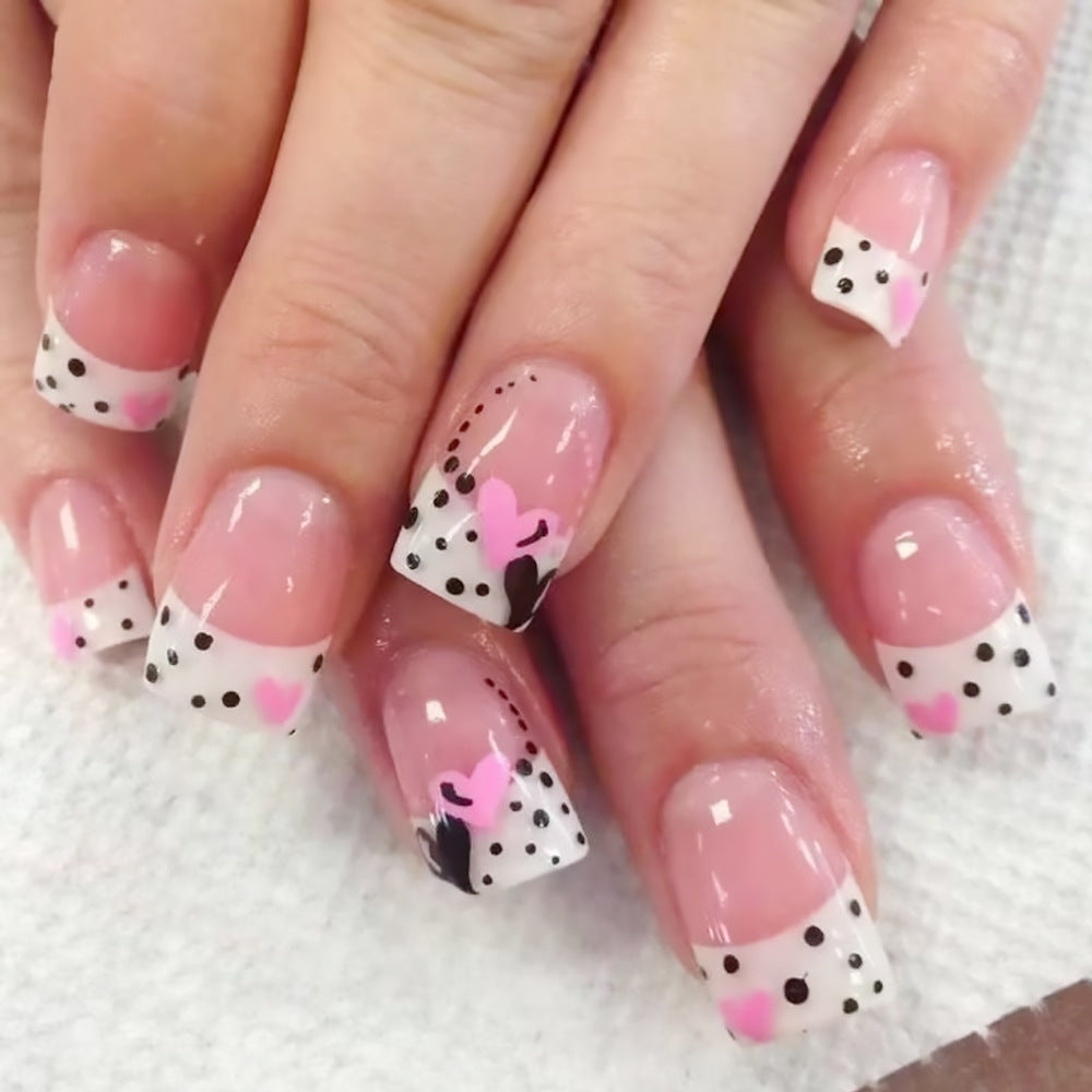 Decorative Heart-Patterned Press-On Nails Kalsten