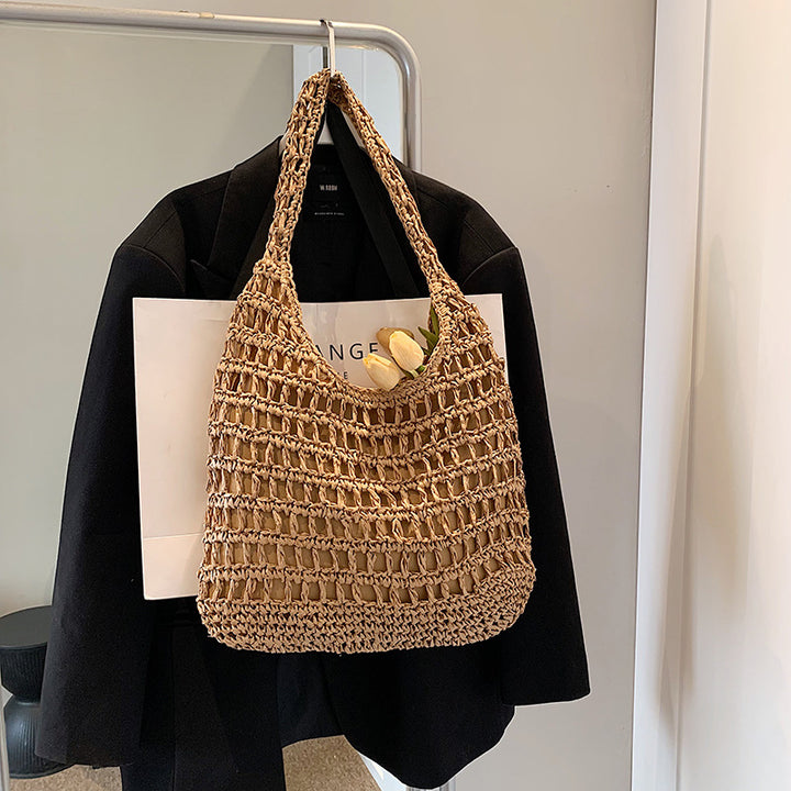 Handcrafted Woven Straw Tote Bag