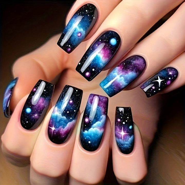 Artistic Galaxy-Themed Nail Art Kalsten