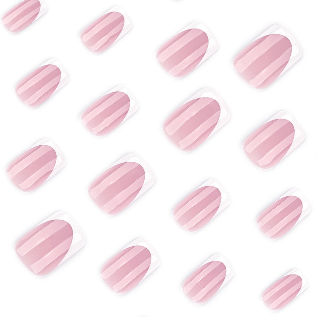 French nail extensions with glossy finish Kalsten