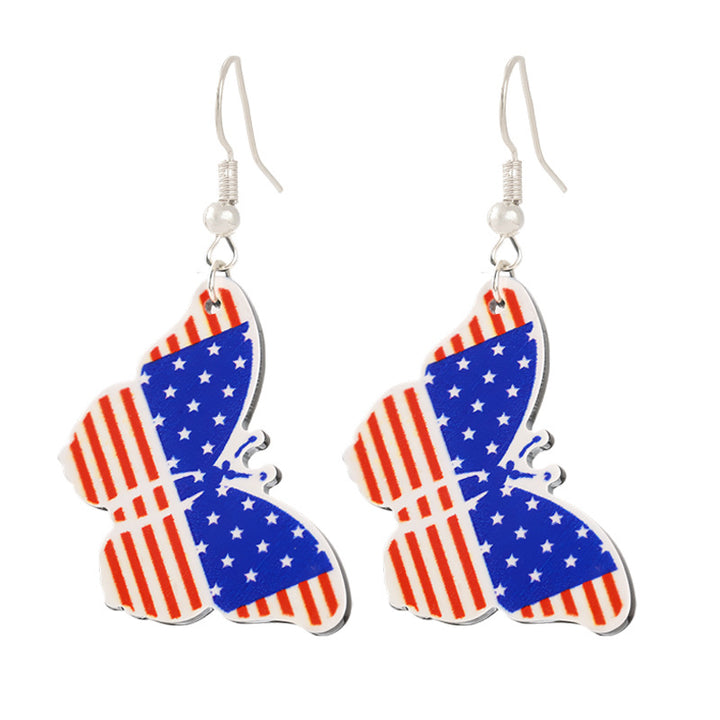 Women's nan patriotic horseshoe enamel dangle earrings with star-accented design and fishhook findings Kalsten