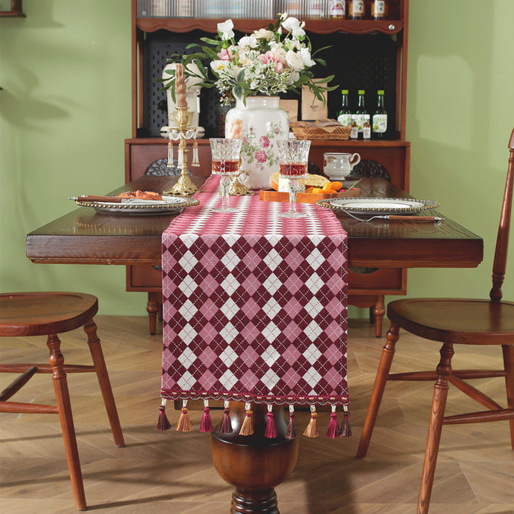 Elegant Checked Table Runner