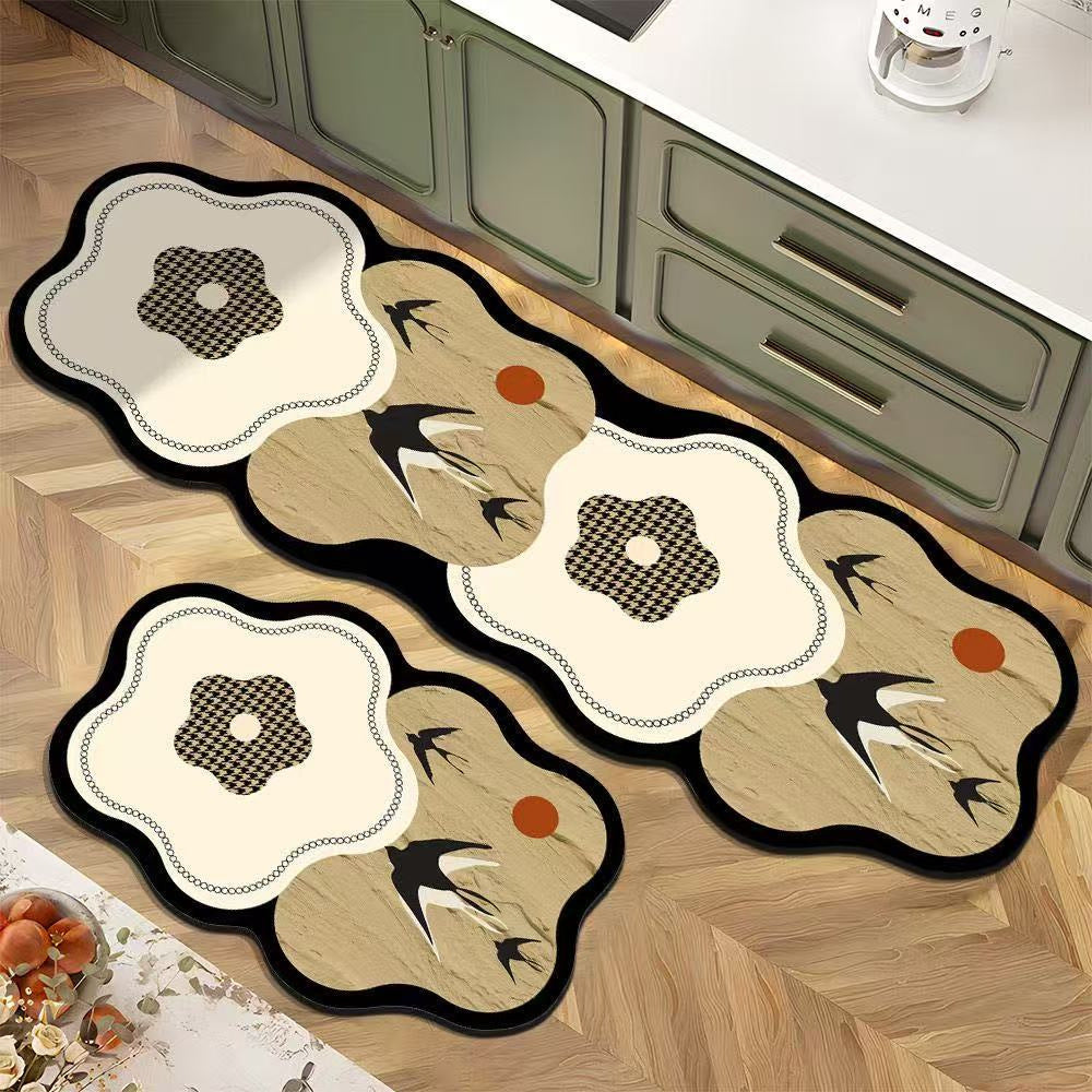 Decorative Floral Kitchen Mat