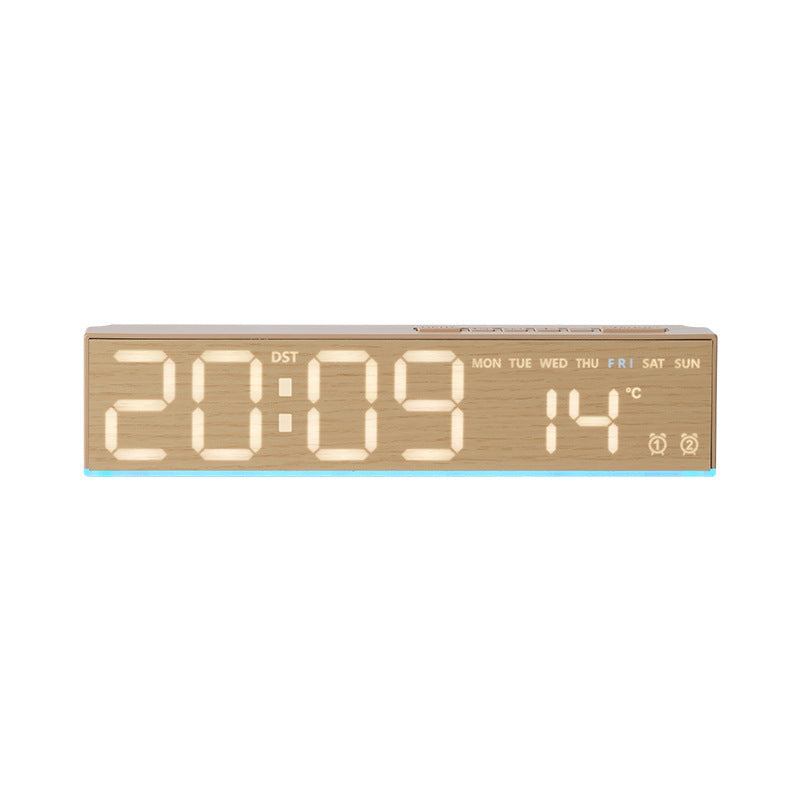 Digital alarm clock with wood look and temperature display Kalsten