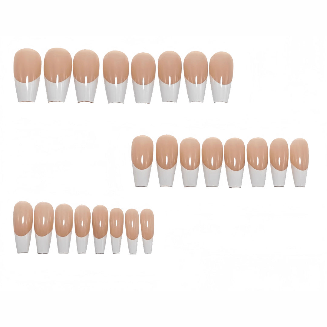 Artificial nails in elegant French Tip design Kalsten