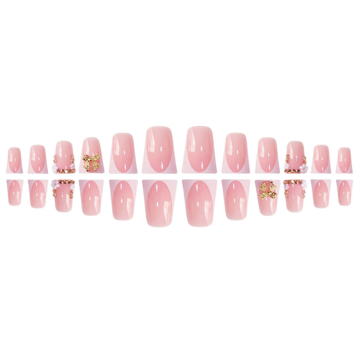 Decorative 3D Floral Press-On Nails with Gem Accents Kalsten