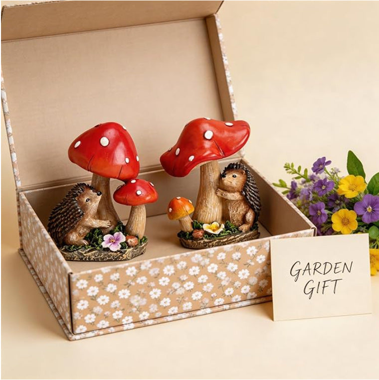 Cute decorative figure with hedgehog and fly agarics Kalsten