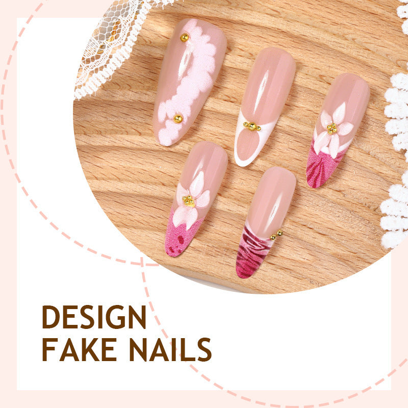 Artificial nail set with floral and elegant design elements Kalsten