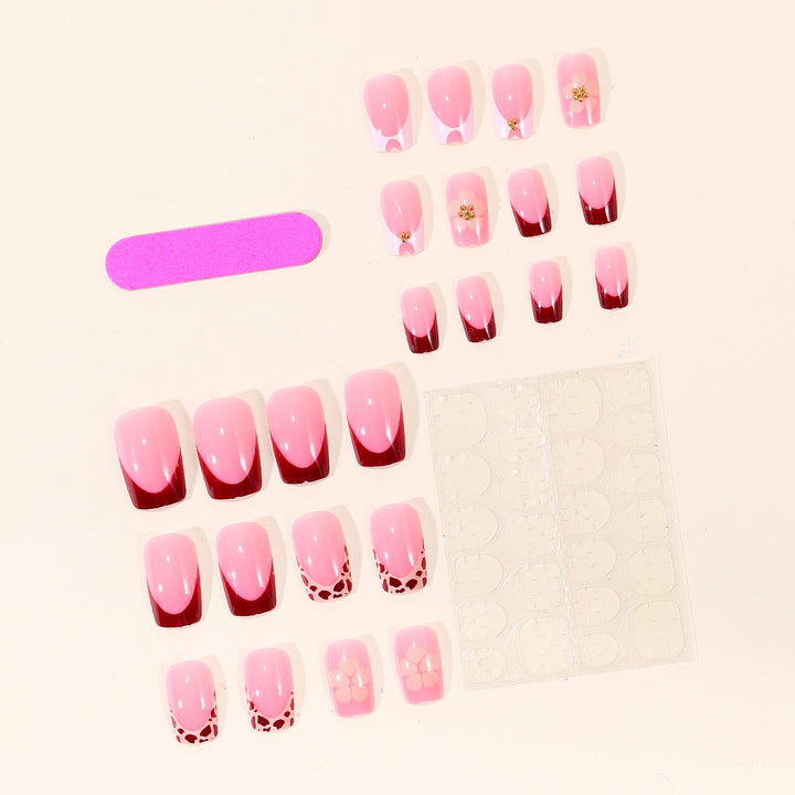 Elegant Floral Printed Nail Art Extensions Kalsten
