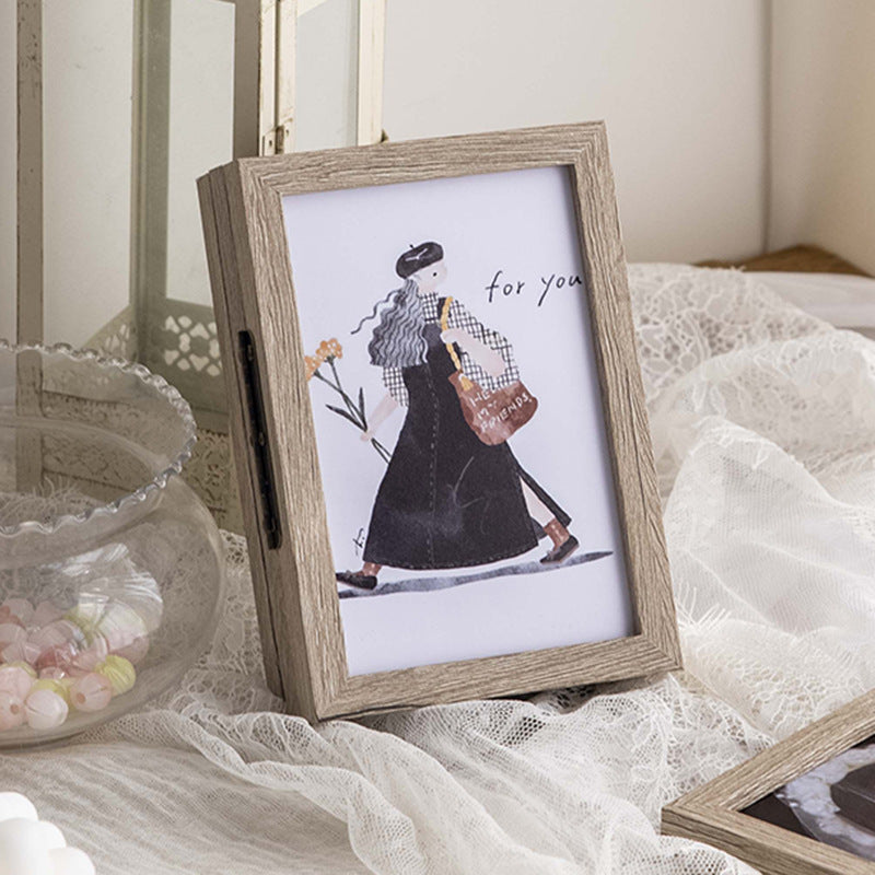 Rustic Twin-Frame Picture Holder for Home Display