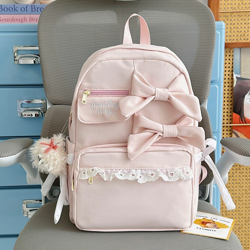 Decorative Bow-Embellished Backpack Kalsten