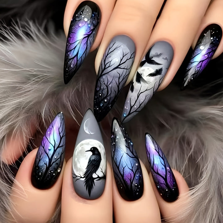 Creative Art Nails in Mystical Night Design Kalsten