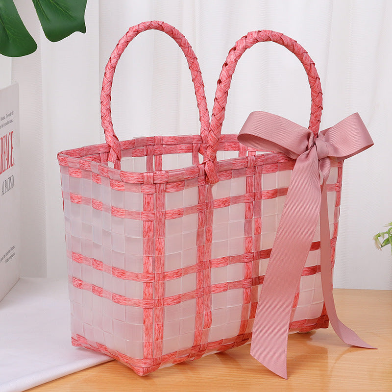 Stylish and spacious basket bag with bow accent Kalsten