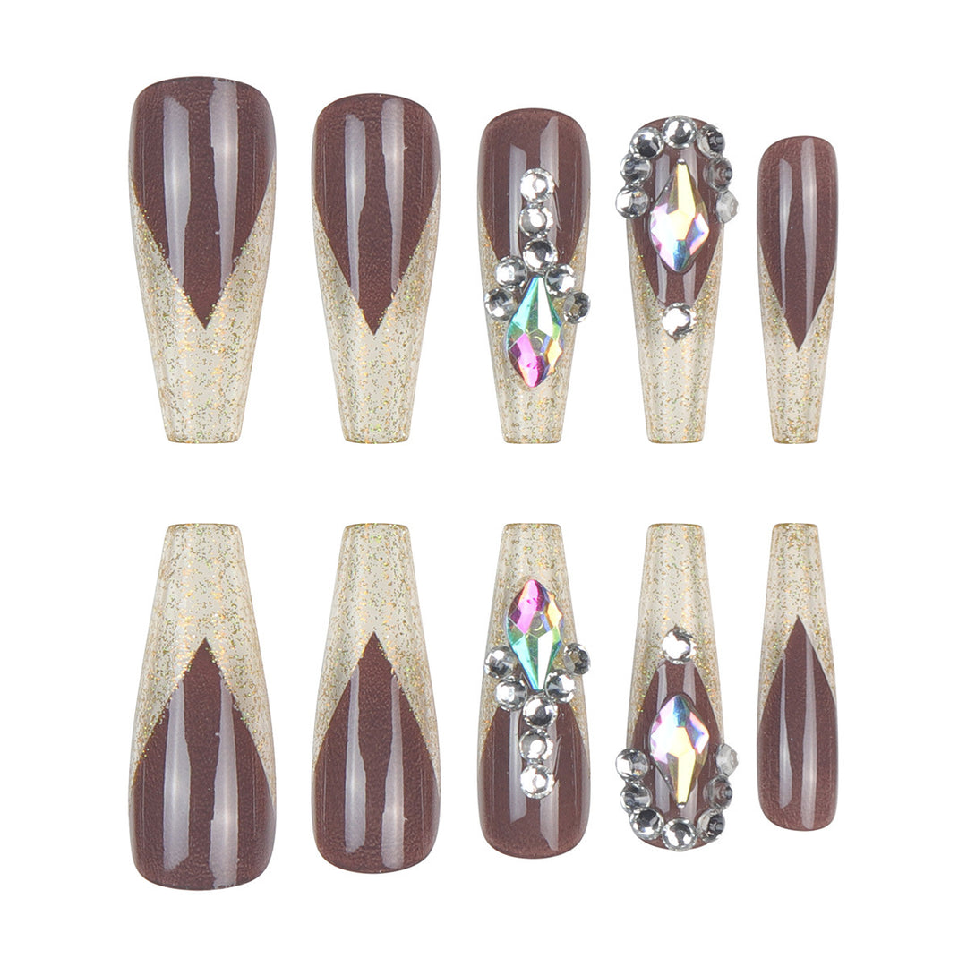 Stylish Decorative Long Press-On Nails Kalsten