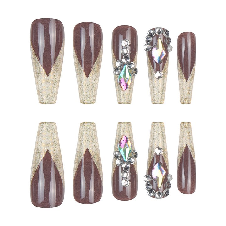 Stylish Decorative Long Press-On Nails Kalsten