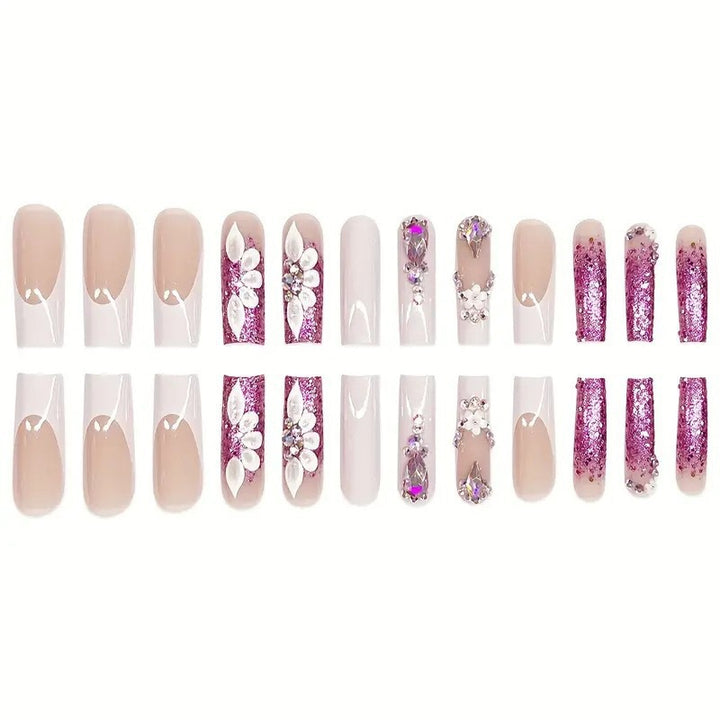 Artistic Rhinestone-Embellished Press-On Nail Extensions Kalsten