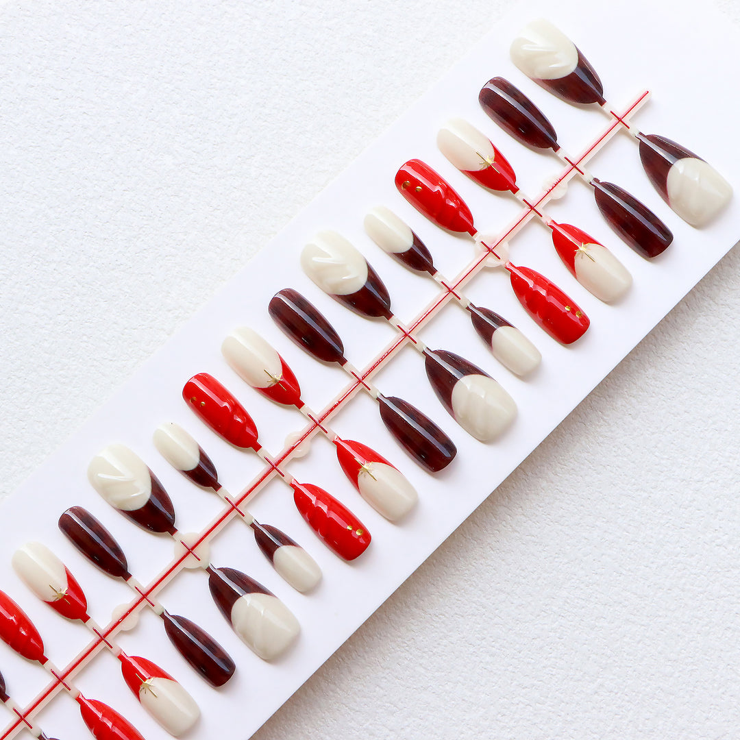 Decorative Press-On Nail Art Set with Unique Patterns Kalsten