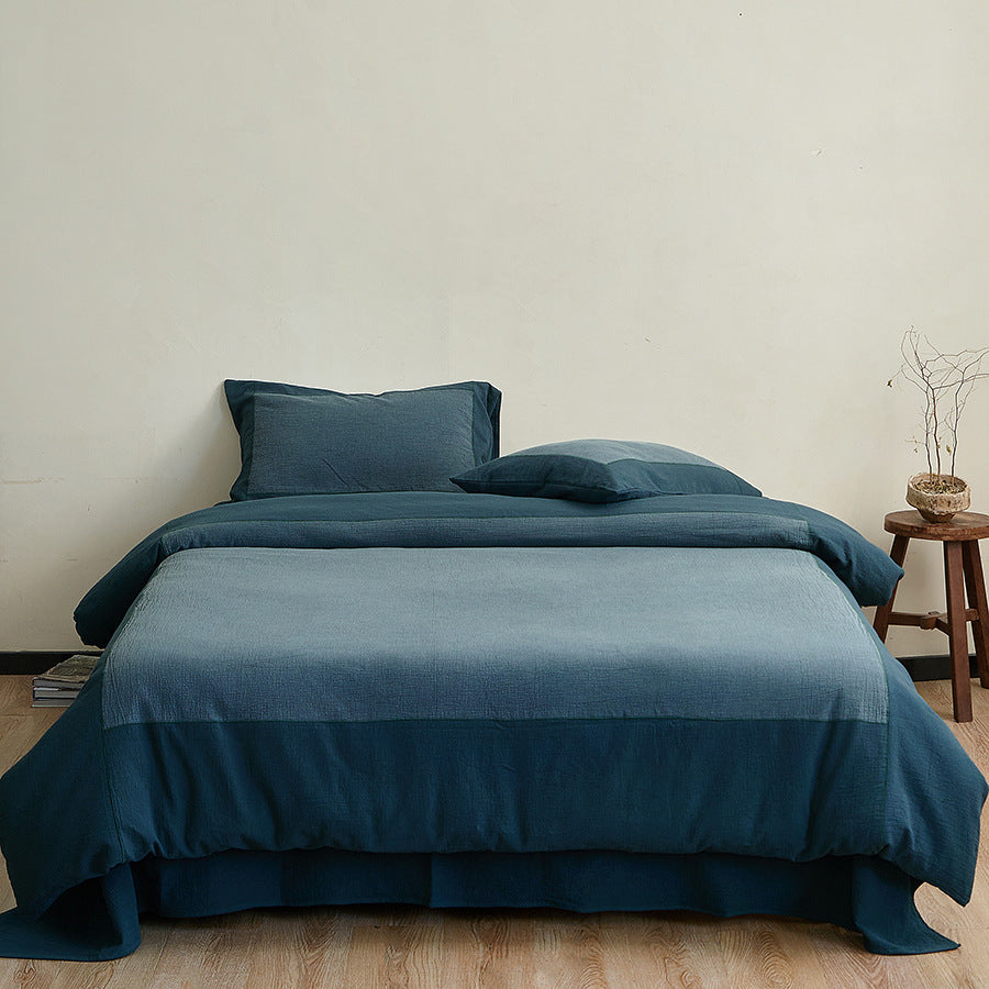 Premium linen bedding with stonewashed texture and double reversible function