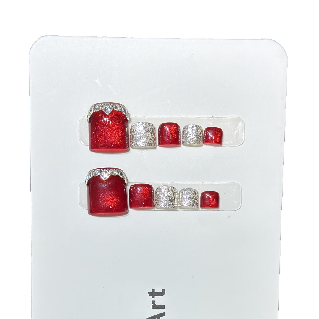 Glamorous Press-On Nail Set with Sparkling Rhinestone Accents Kalsten