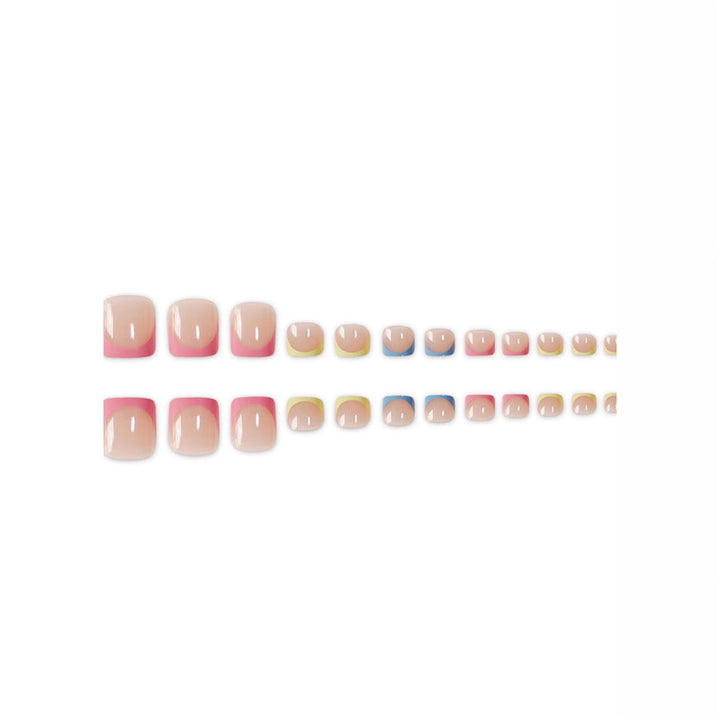 Colorful French Tip Pedicure Kalsten