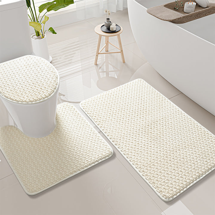 Thick Textured Bathroom Mat Set Kalsten