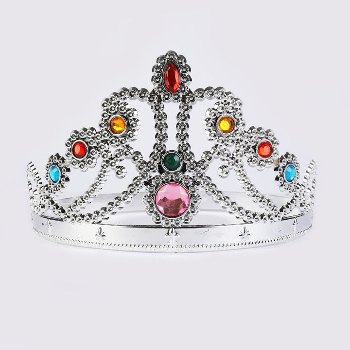 Decorative crown made of metal with gemstone adornment