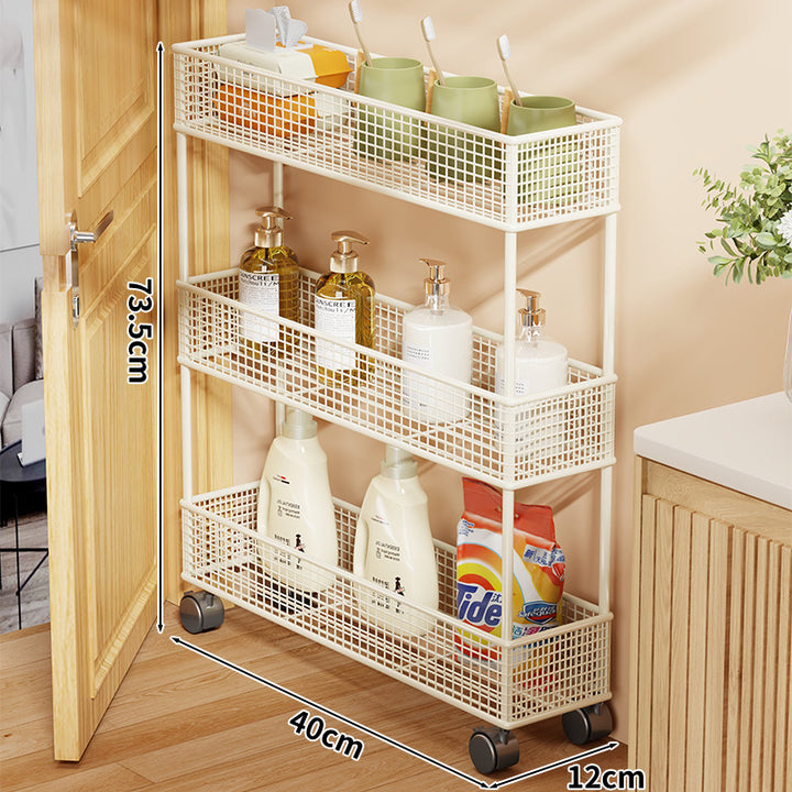 Slim Narrow Pull-Out Mesh Storage Organizer for Cabinet and Door Gap