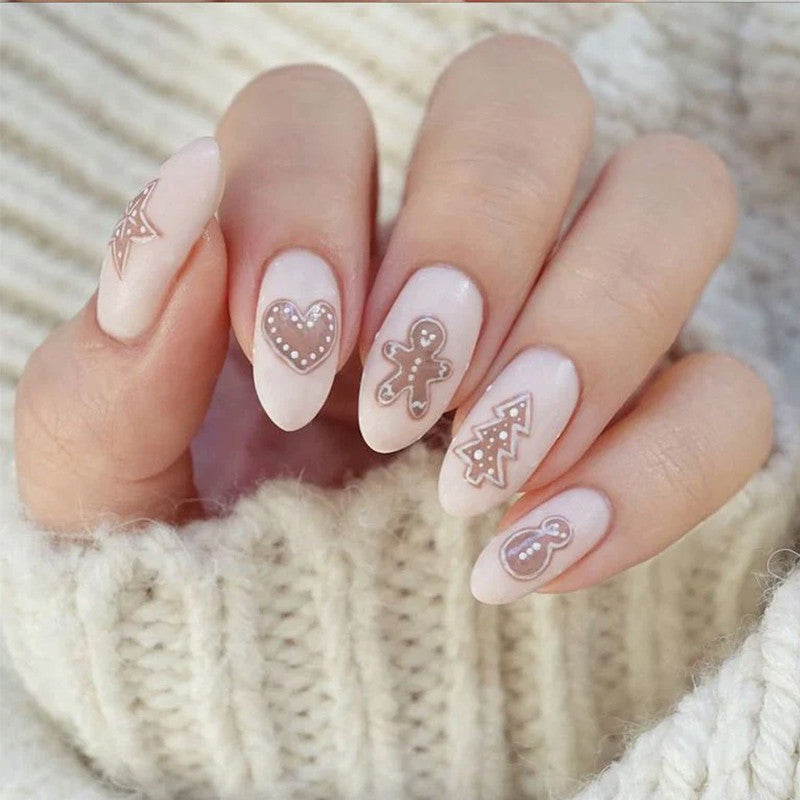 Artistic Press-On Nail Set with Fun Decorative Patterns Kalsten