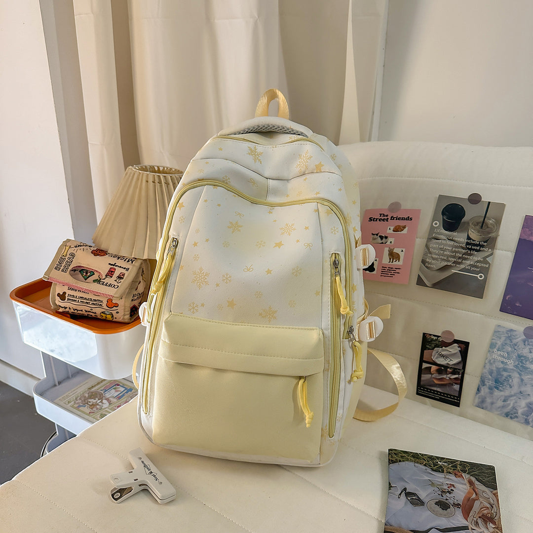 Backpack with Elegant, Floral Design and Many Compartments Kalsten