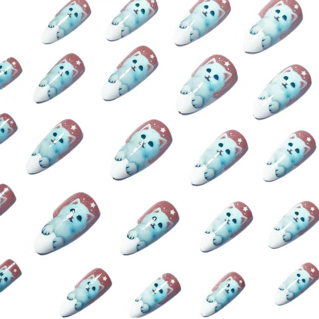 Playful Cat-Themed Nail Art Kalsten