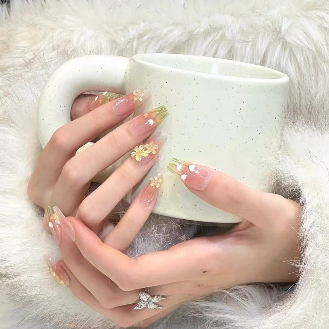 Artificial nails with floral patterns Kalsten