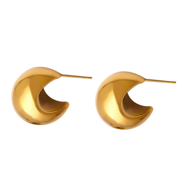 Shiny stainless steel stud earrings Kalsten