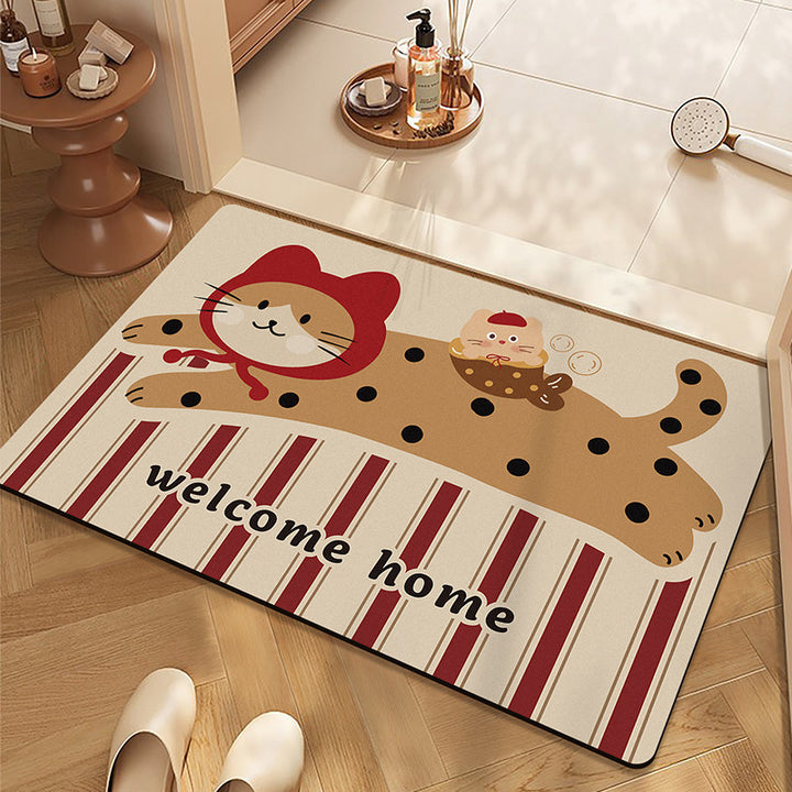 Playful Dachshund-Themed Bath Mat