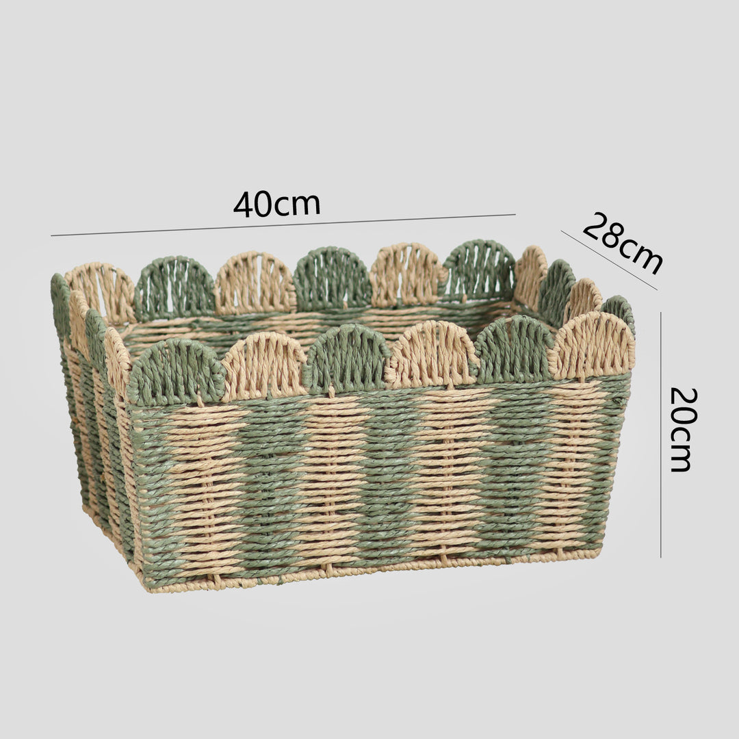 Handcrafted decorative basket with wave edge Kalsten