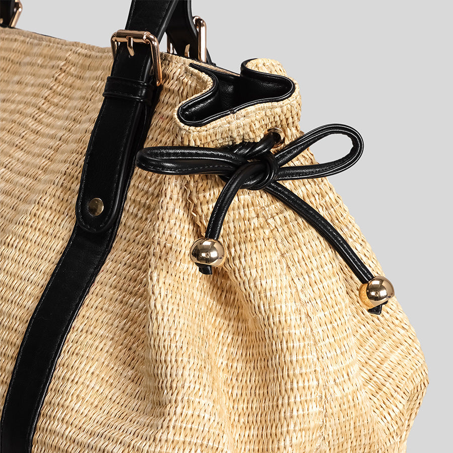 Rustic Handcrafted Straw Tote Bag