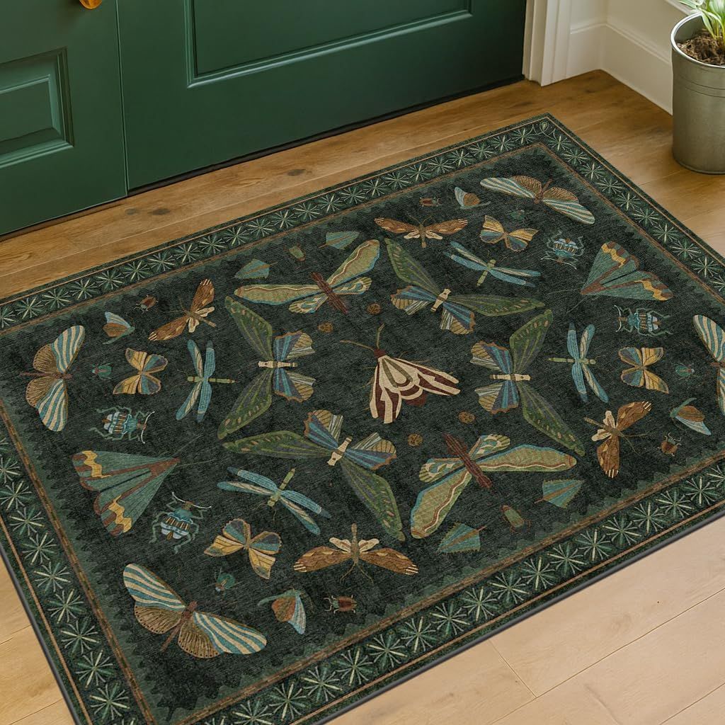Artistic Butterfly Design Area Rug