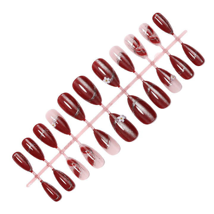 Decorative Press-On Nail Art with Floral Accents kalsten