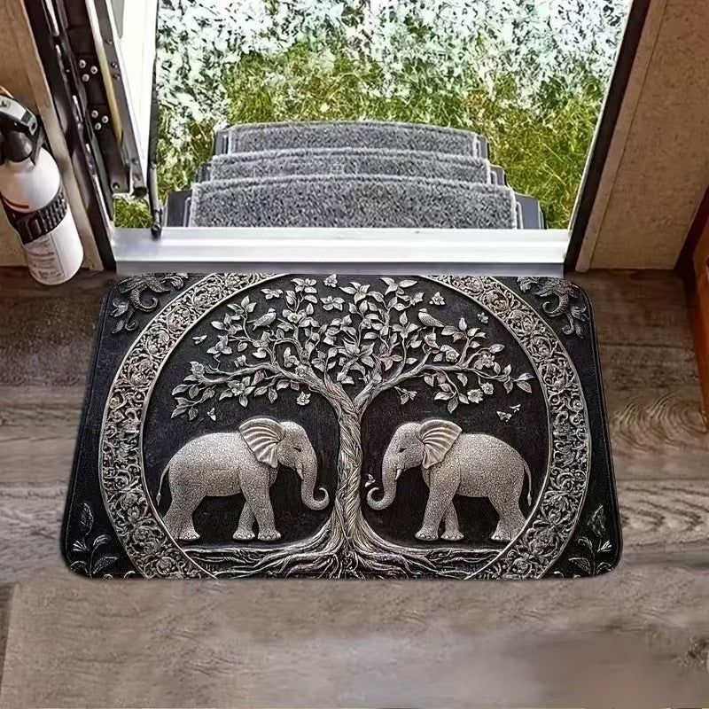 Floral Themed Welcome Mat Kalsten