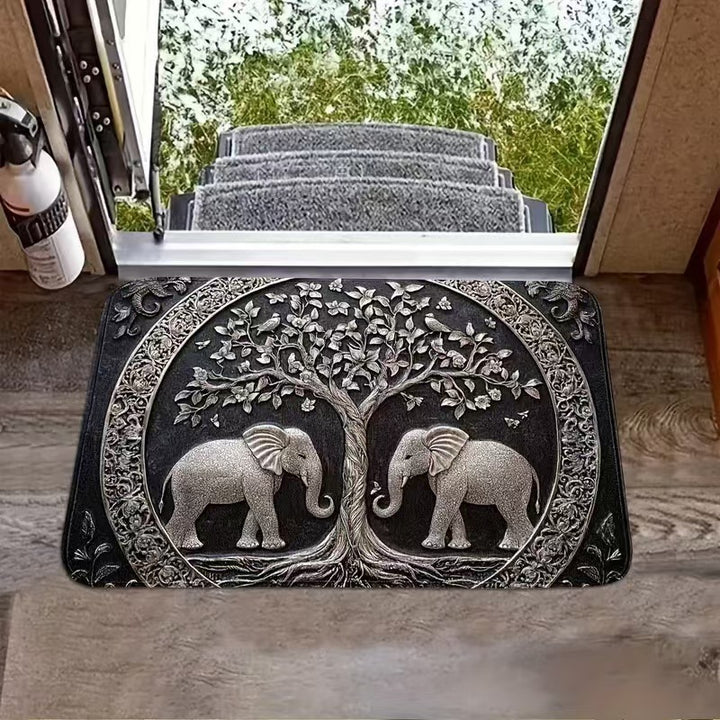 Floral Themed Welcome Mat Kalsten
