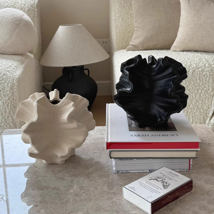 Shell-Inspired Decorative Ceramic Vase