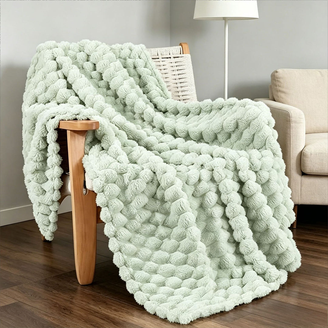 Plush Textured Decorative Throw Blanket