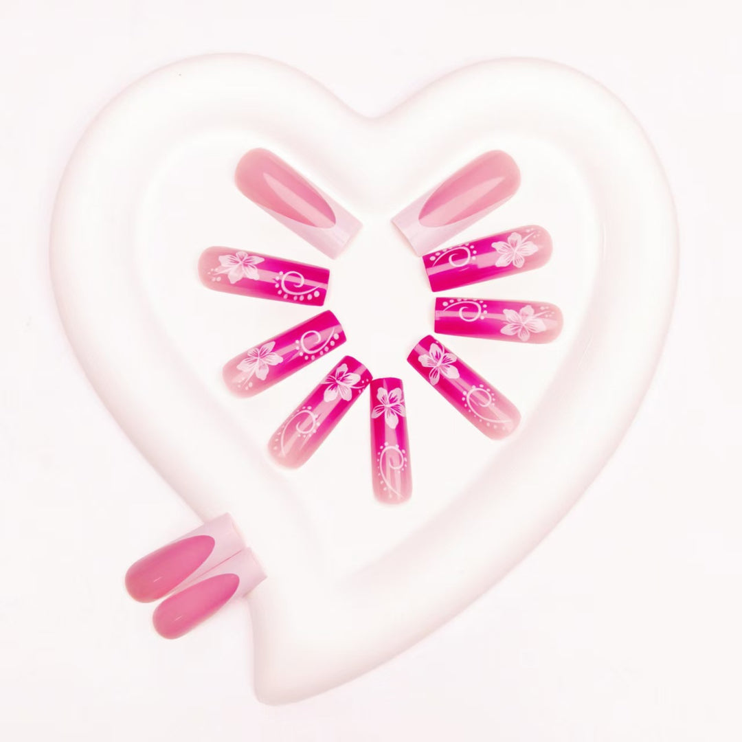 Floral Art Gel Nail Design Kalsten