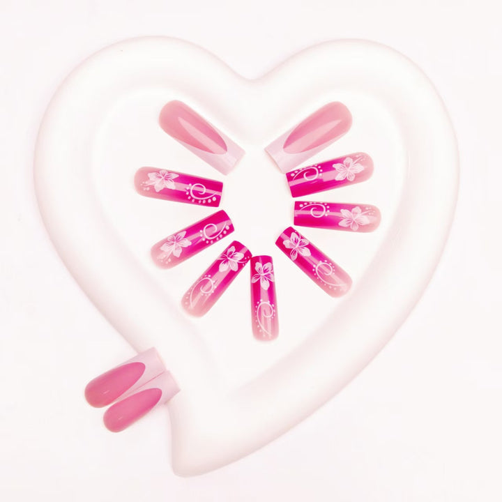 Floral Art Gel Nail Design Kalsten